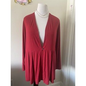 J.Jill Cardigan One Bottom Red Oversized Wearever Collection Women’s Size L